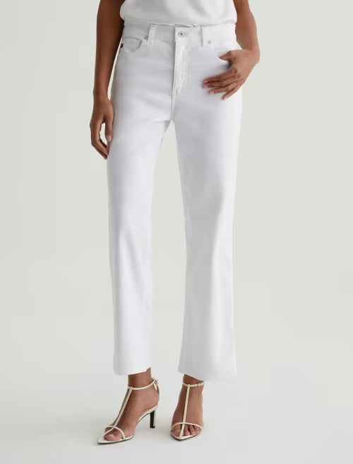 Brinley Mid Rise Straight Leg Crop in gallery white by AG