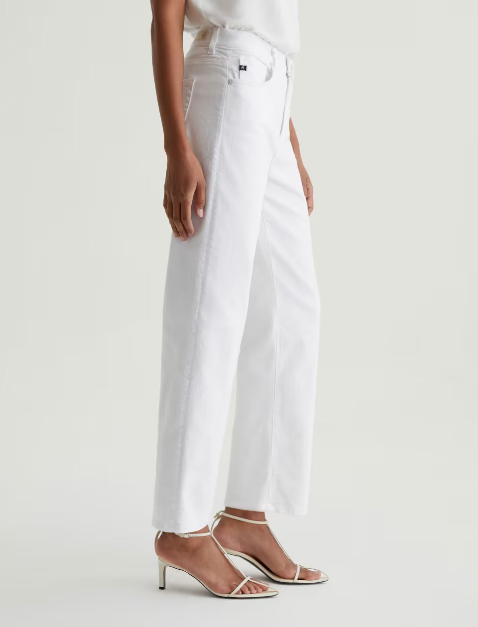 Brinley Mid Rise Straight Leg Crop in gallery white by AG