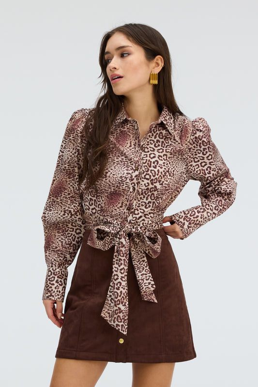 Courtney Top in brown cheetah by Allison