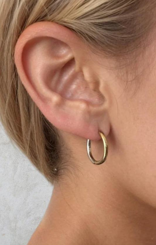 Medium Mood Swing Huggies in mixed metals by Farrah B
