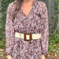 Square Buckle Straw Belt in natural