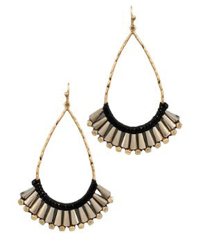 Glass Drop Earrings in jet