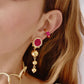 Adva Drop Mini Earrings in white & pink by Bamboleira