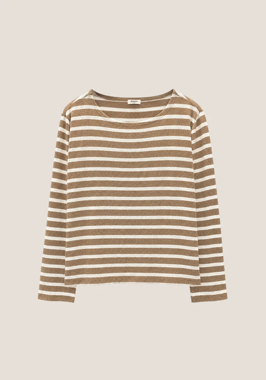 Reese Stripe Tee in teddy/natural by Dylan