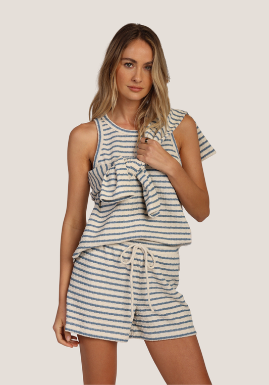 Paige Stripe Short in bay blue by Dylan
