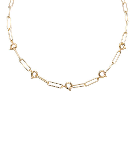 Charm Bar- Off the Hook Clasp Necklace in gold by Farrah B