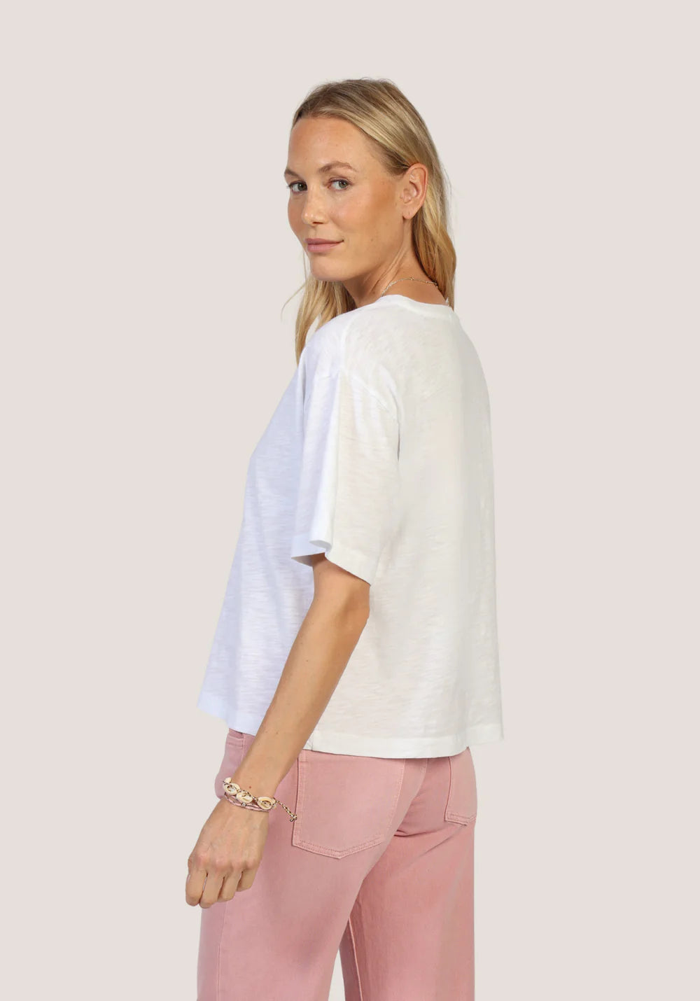 Loose Crew Tee in white by Dylan