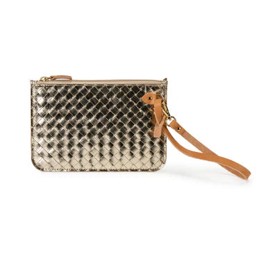 Gimi Large Woven Wristlet Purse in platino by Uashmama