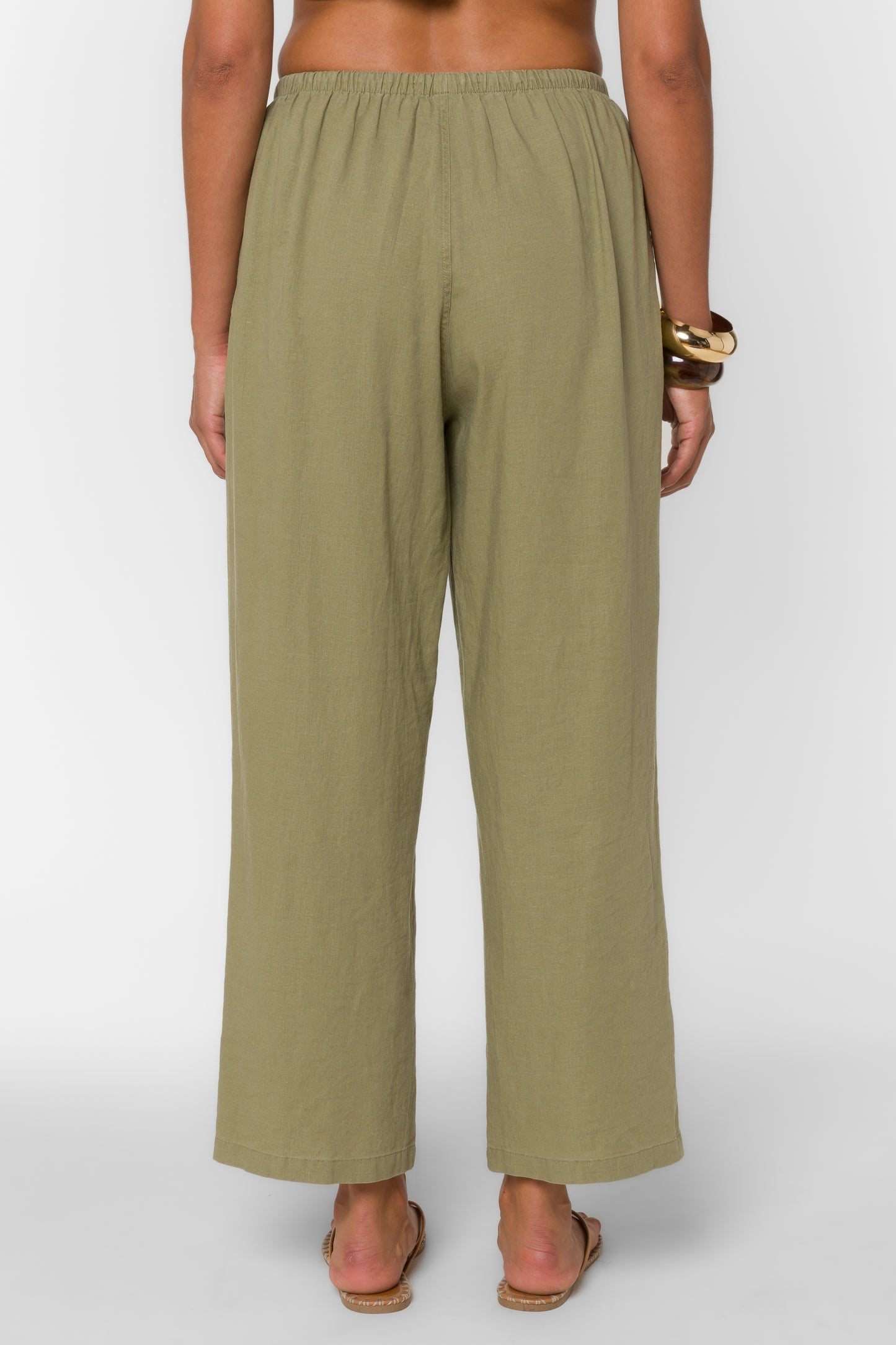 Hensley Linen Pant in aloe olive by Velvet Heart
