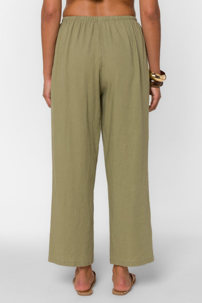 Hensley Linen Pant in aloe olive by Velvet Heart