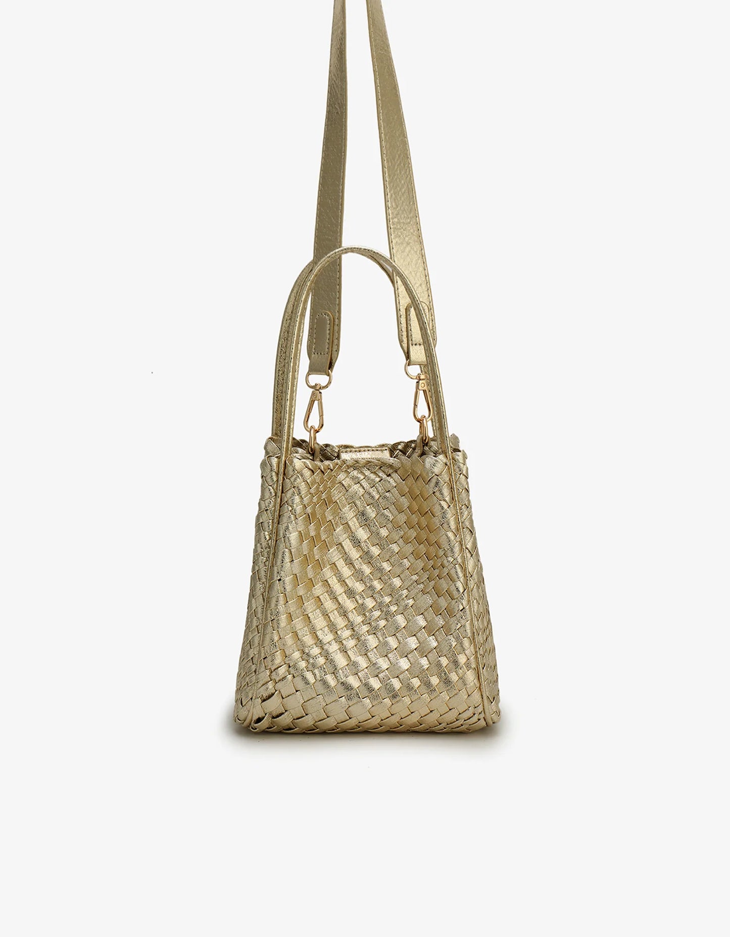 Hollace Mini Woven Tote in platinum by Remi & Reid