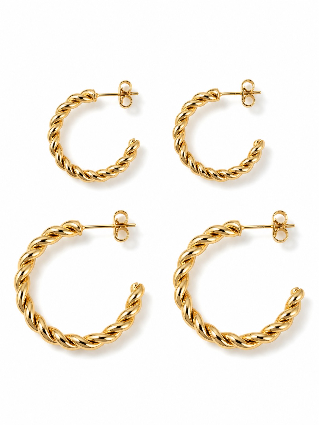 Twisted Sisters Hoop Earring Set in gold by Farrah B