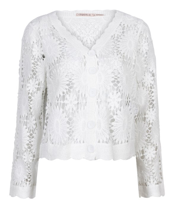 Crochet Cardigan in off white by Esqualo