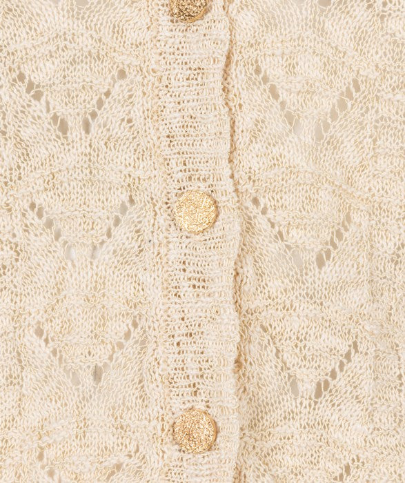 Crochet Cardigan in beige by Esqualo