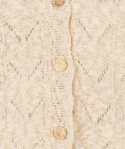 Crochet Cardigan in beige by Esqualo