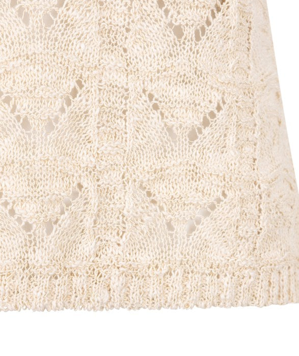 Crochet Tank in beige by Esqualo