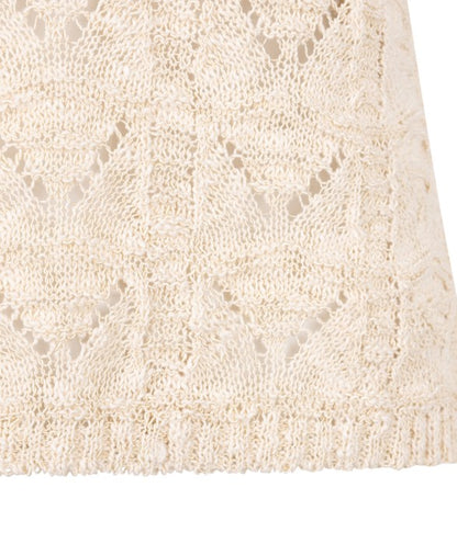 Crochet Tank in beige by Esqualo