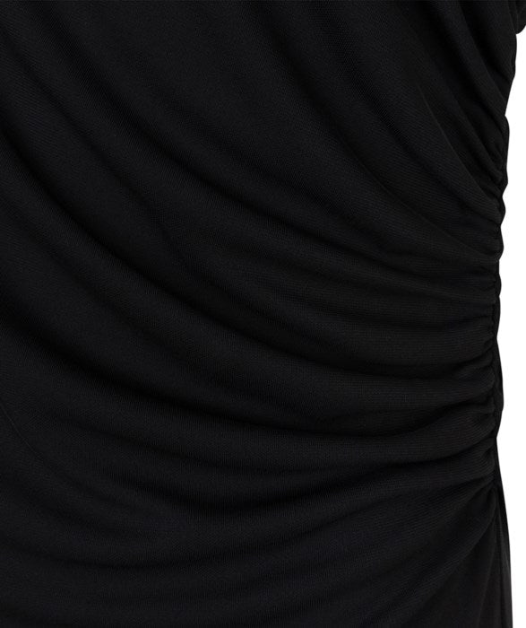 Sleeveless LBD with Rouching in black by Esqualo