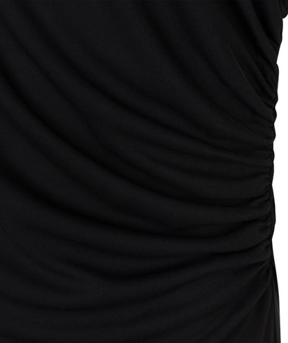 Sleeveless LBD with Rouching in black by Esqualo