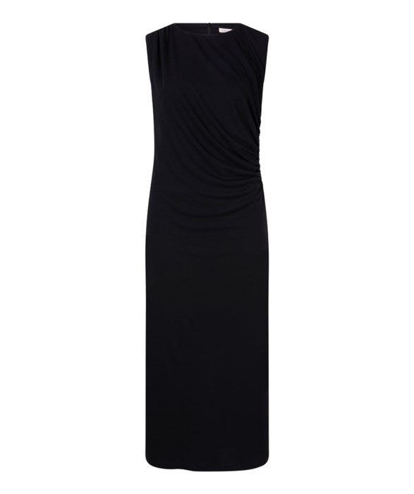 Sleeveless LBD with Rouching in black by Esqualo