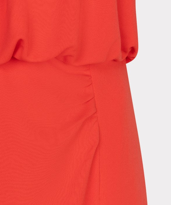 Fancy Gathering Sleeveless Dress in red by Esqualo