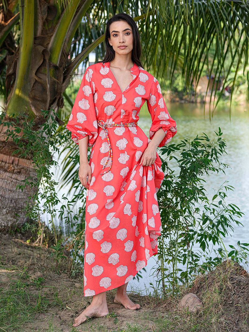 Marigold Dress in red shells by Nimo