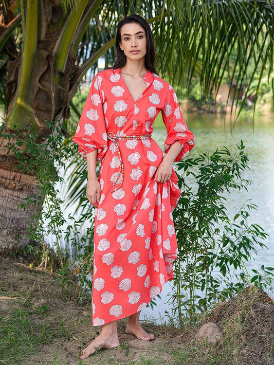 Marigold Dress in red shells by Nimo