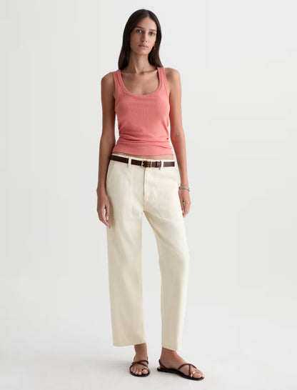 Analeigh Mid Rise Utility Jeans in opal stone by AG