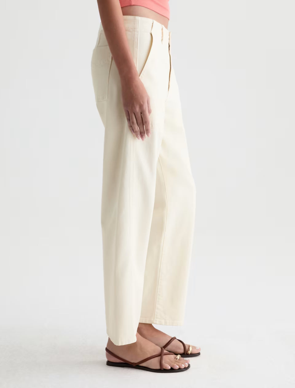 Analeigh Mid Rise Utility Jeans in opal stone by AG