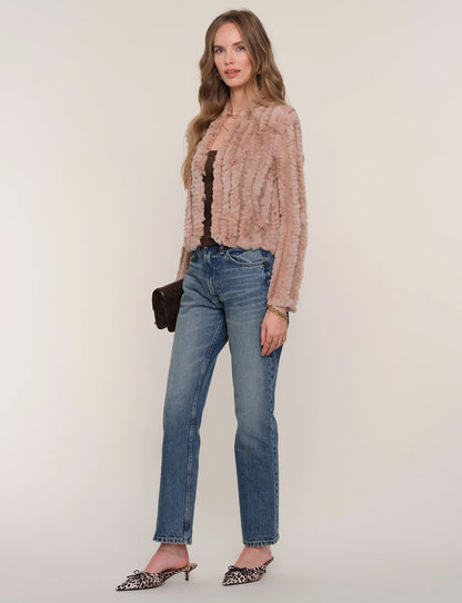 Rosa Fur Jacket in biscuit by Heartloom