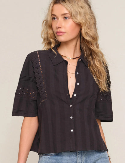 Carmen Cotton Voile Top in black by Heartloom
