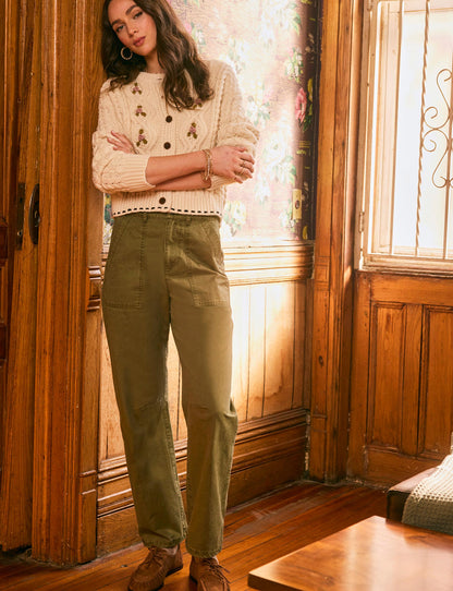 Kaia Barrel Pant in army by Heartloom