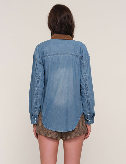 Bonet Chambray Shirt in azure by Heartloom