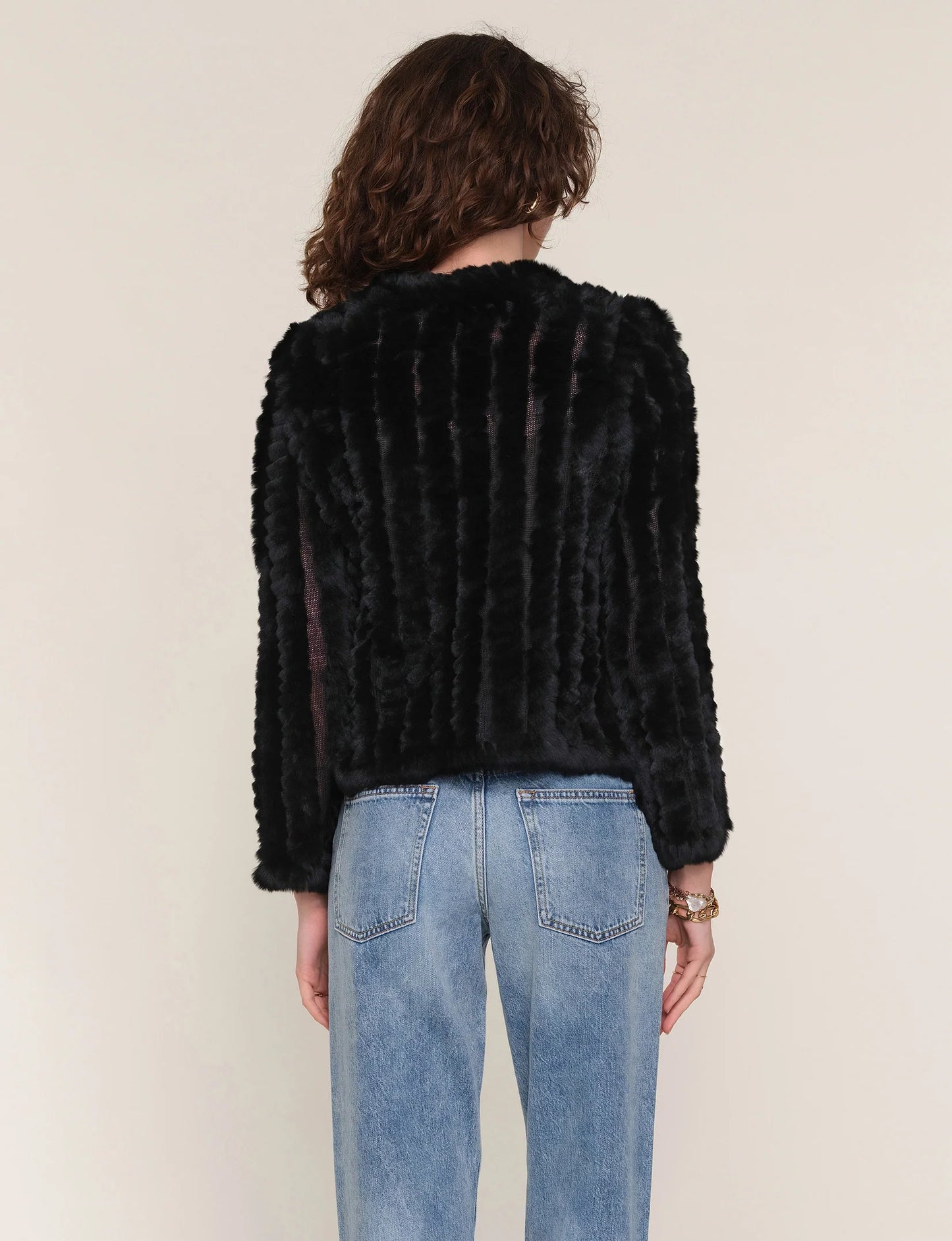 Rosa Fur Jacket in black by Heartloom