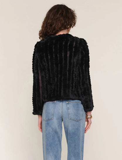 Rosa Fur Jacket in black by Heartloom