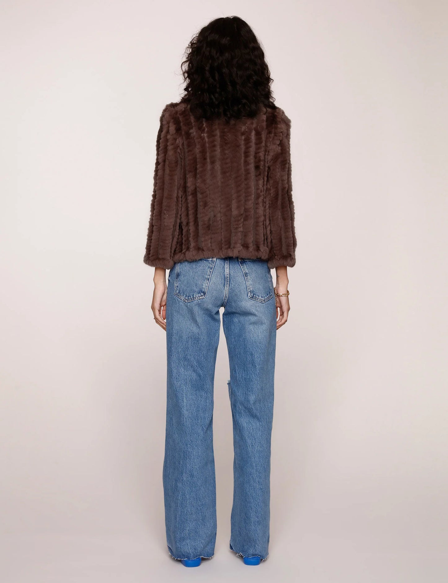 Rosa Fur Jacket in chocolate by Heartloom