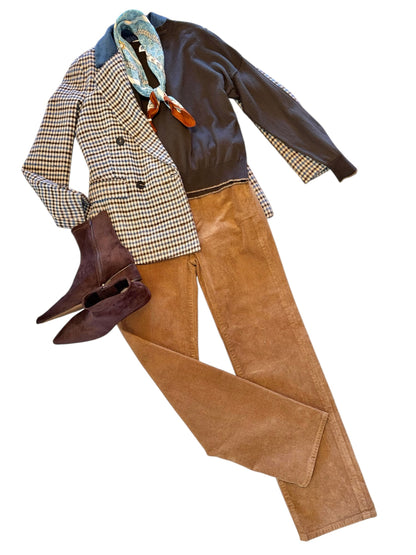 Check Stones Blazer in brown by B-YU