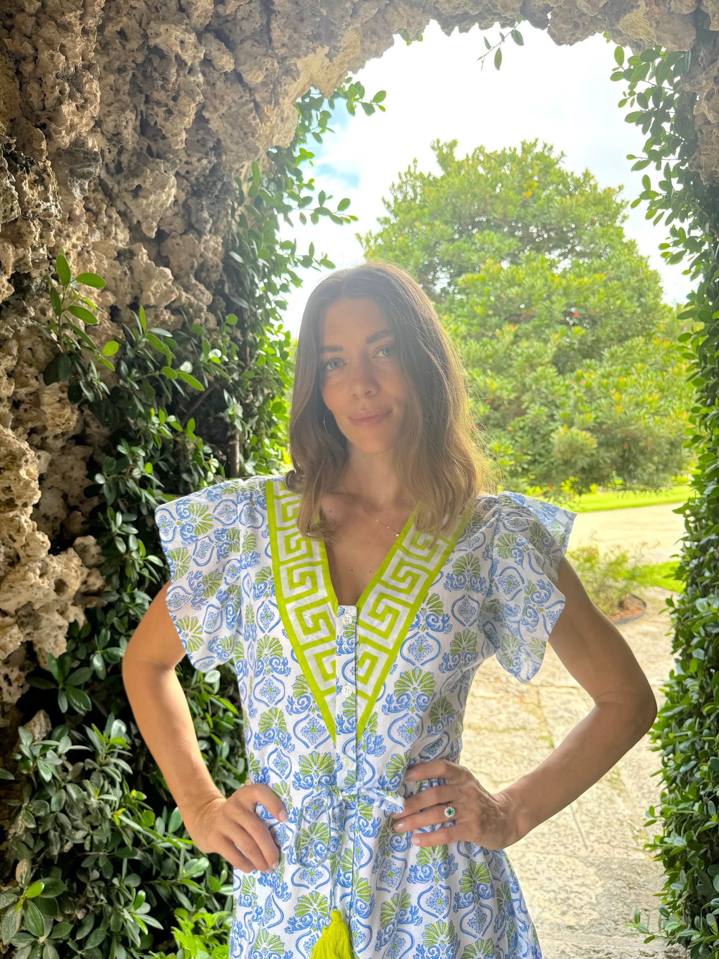 Amalfi Maxi Dress in hellenic blue by Isla Payal
