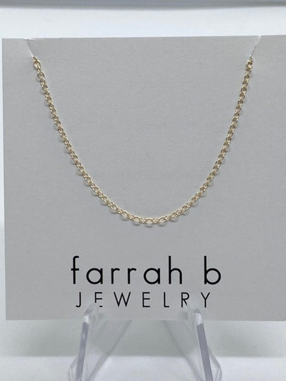 Charm Bar- Dainty Gold Filled Necklace Chain in gold by Farrah B