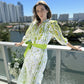 Ascot Maxi Dress in hyacinth lime by Isla Payal