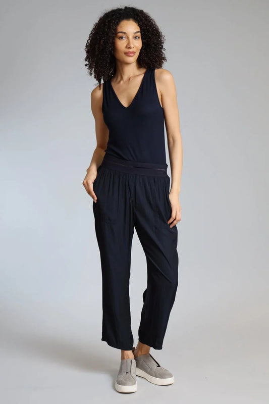 Satin Cropped Jogger in black by Lola & Sophie