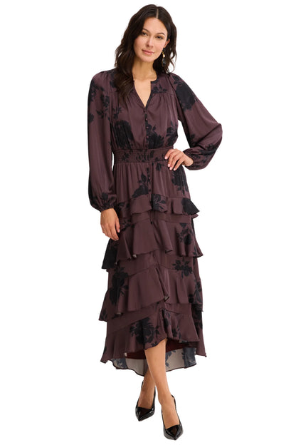 Josie Printed Dress in brown floral by Allison