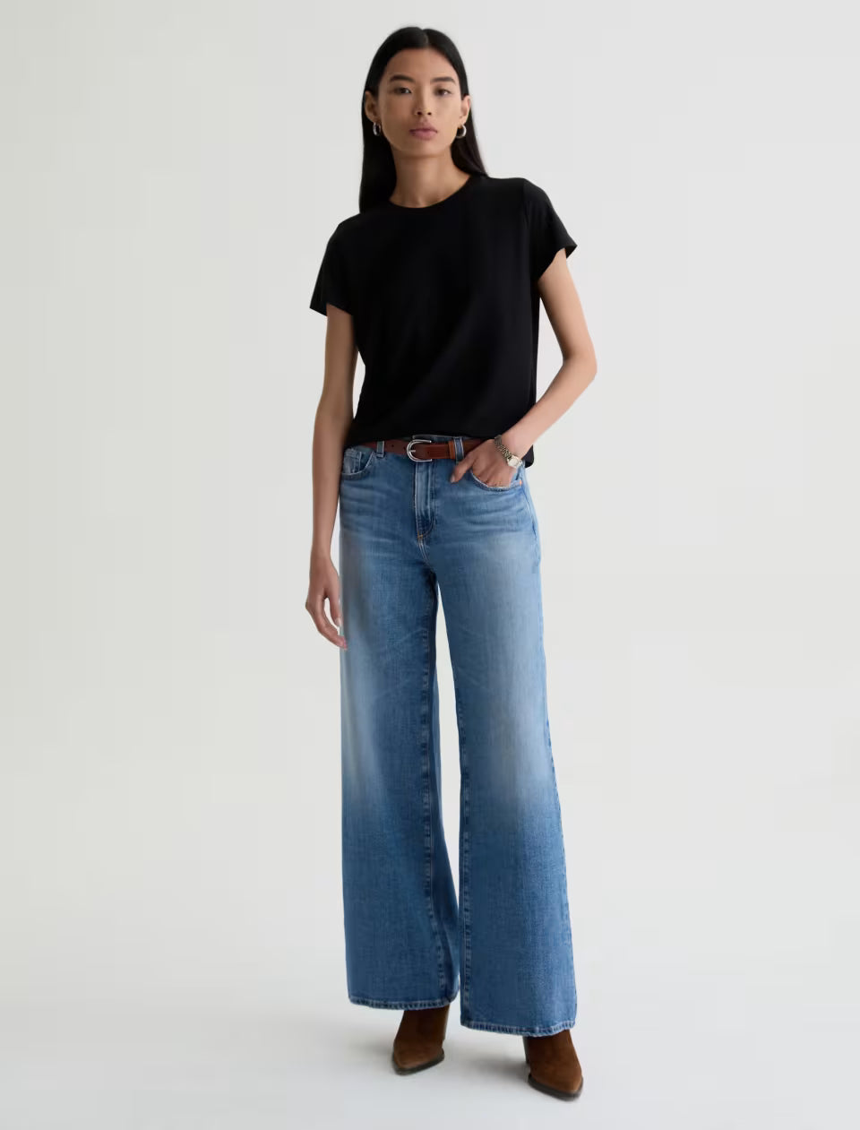 Saige High Rise Wide Leg in american west by AG