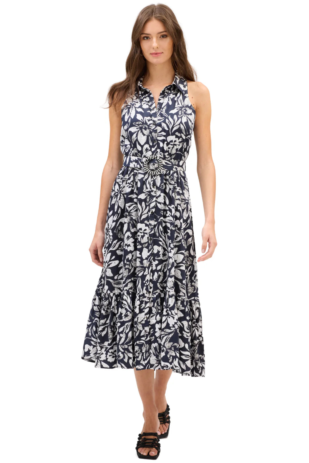 Juniper Midi Dress in black/ivory by Allison
