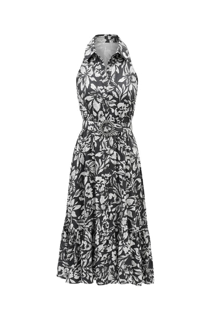 Juniper Midi Dress in black/ivory by Allison