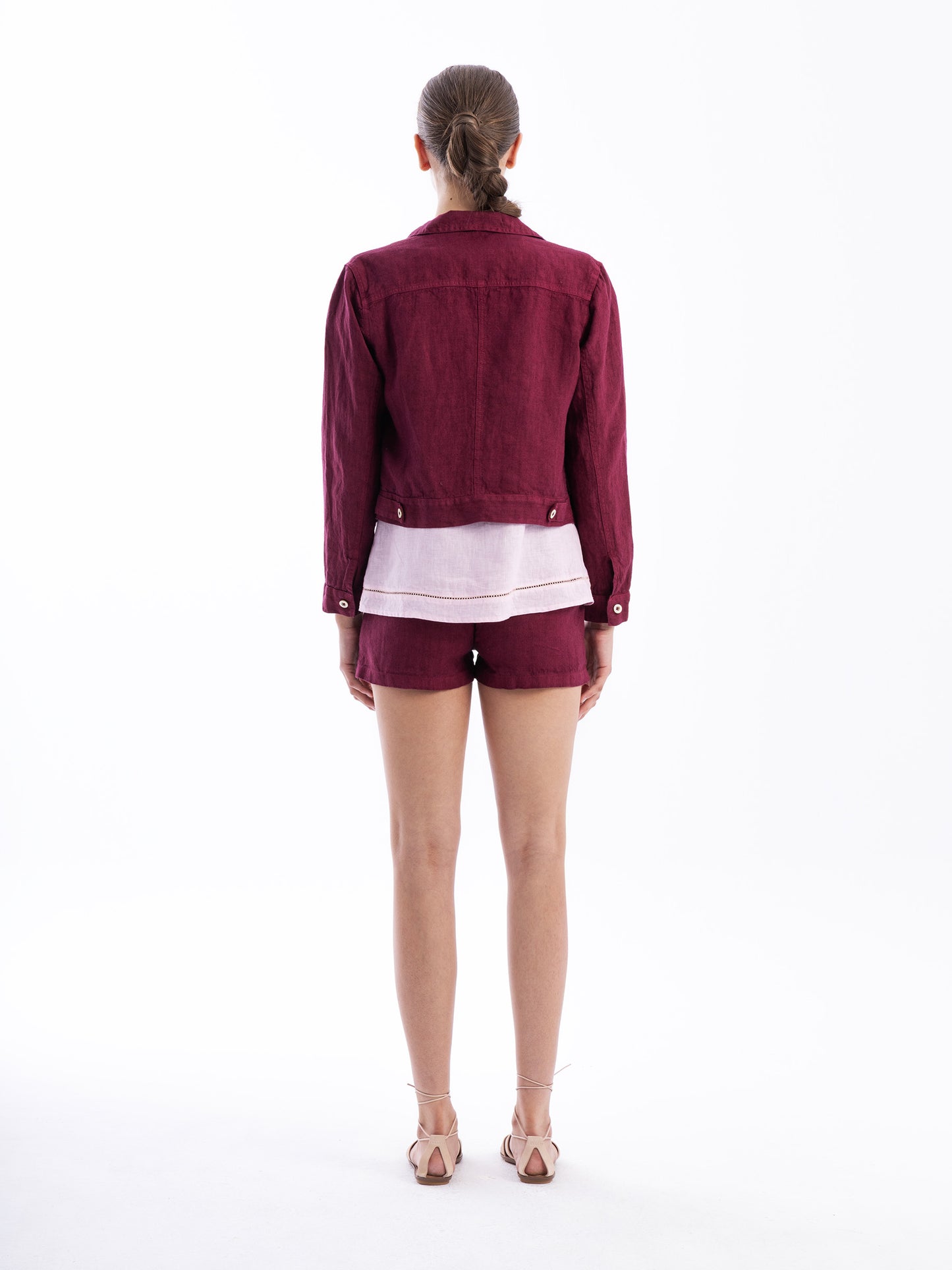 Linen Jacket in ecru by Haris Cotton