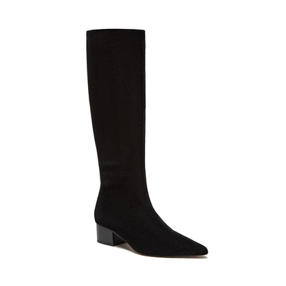 Kaias Suede Tall Boot in black by Silent D