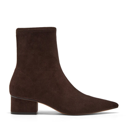 Kali Suede Bootie in chocolate by Silent D