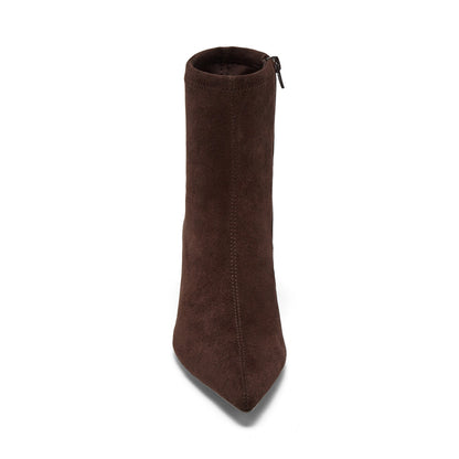Kali Suede Bootie in chocolate by Silent D