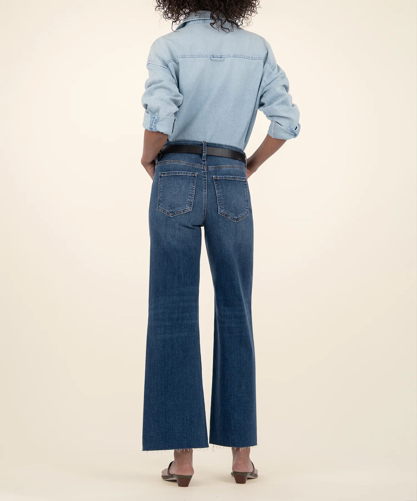 Meg High Rise Wide Leg Raw Hem in harmony by KUT